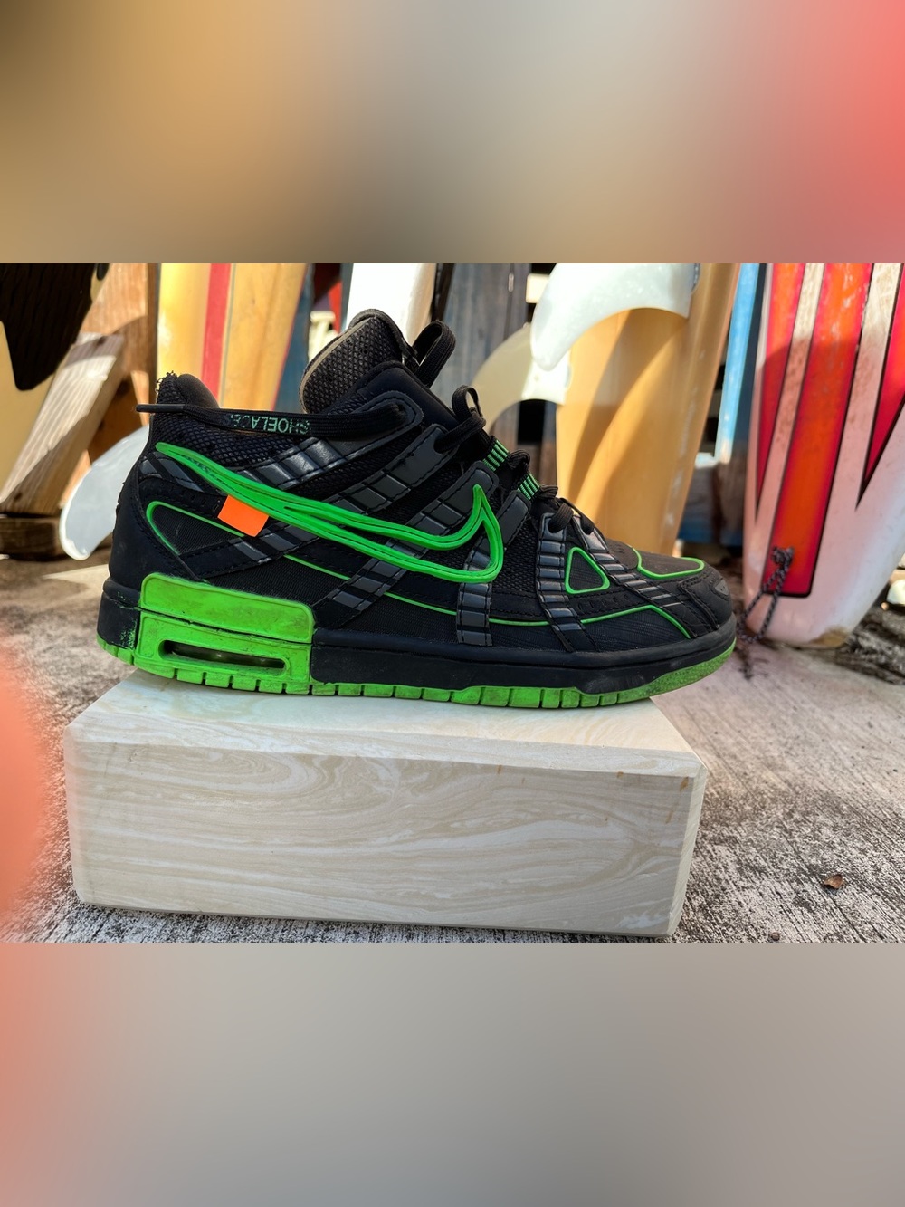 Nike Black Sneakers with Neon Green Accents